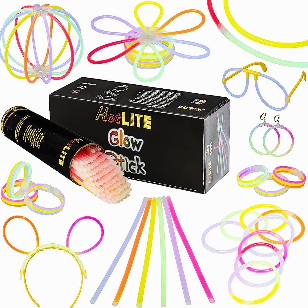 HotLite Zestaw Kolorowych Glow Sticków 100 sztuk 20 cm