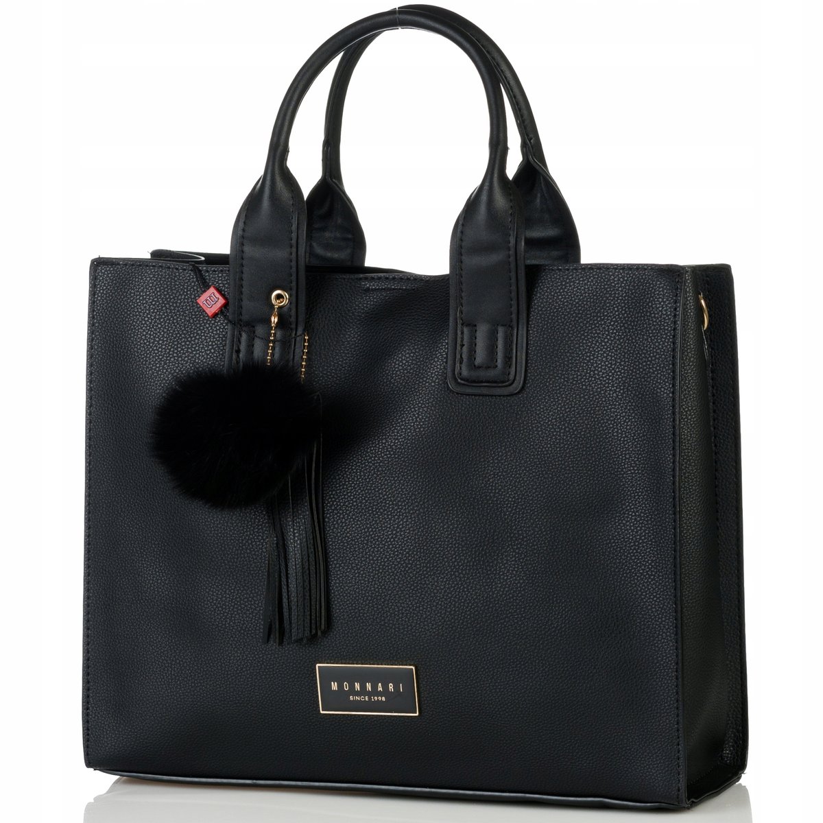 KLASYCZNA TORBA Z POMPONEM MONNARI MIEJSKA SHOPPER POJEMNA PREMIUM