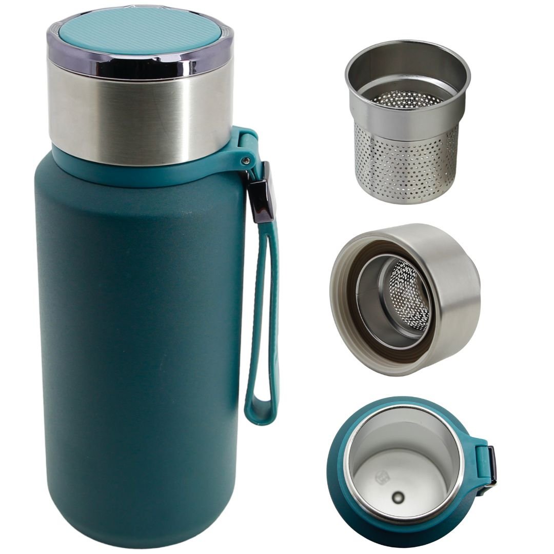 TERMOS KUBEK TERMICZNY PODRÓŻNY STALOWY 650 ml  DO KAWY HERBATY WODY +SITKO