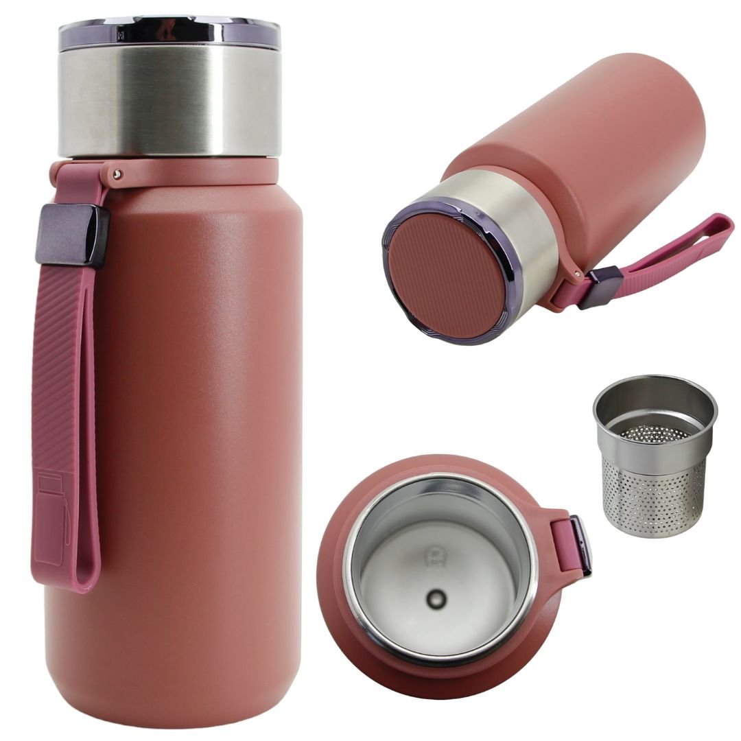 TERMOS KUBEK TERMICZNY PODRÓŻNY STALOWY 650 ml  DO KAWY HERBATY WODY +SITKO