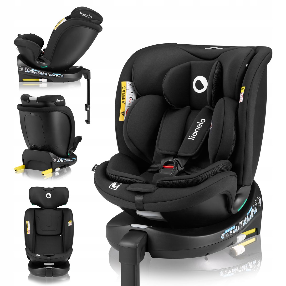 Lionelo Fotelik Samochodowy  Navy I-Size  40-150 Cm (0-36 Kg) Black Onyx