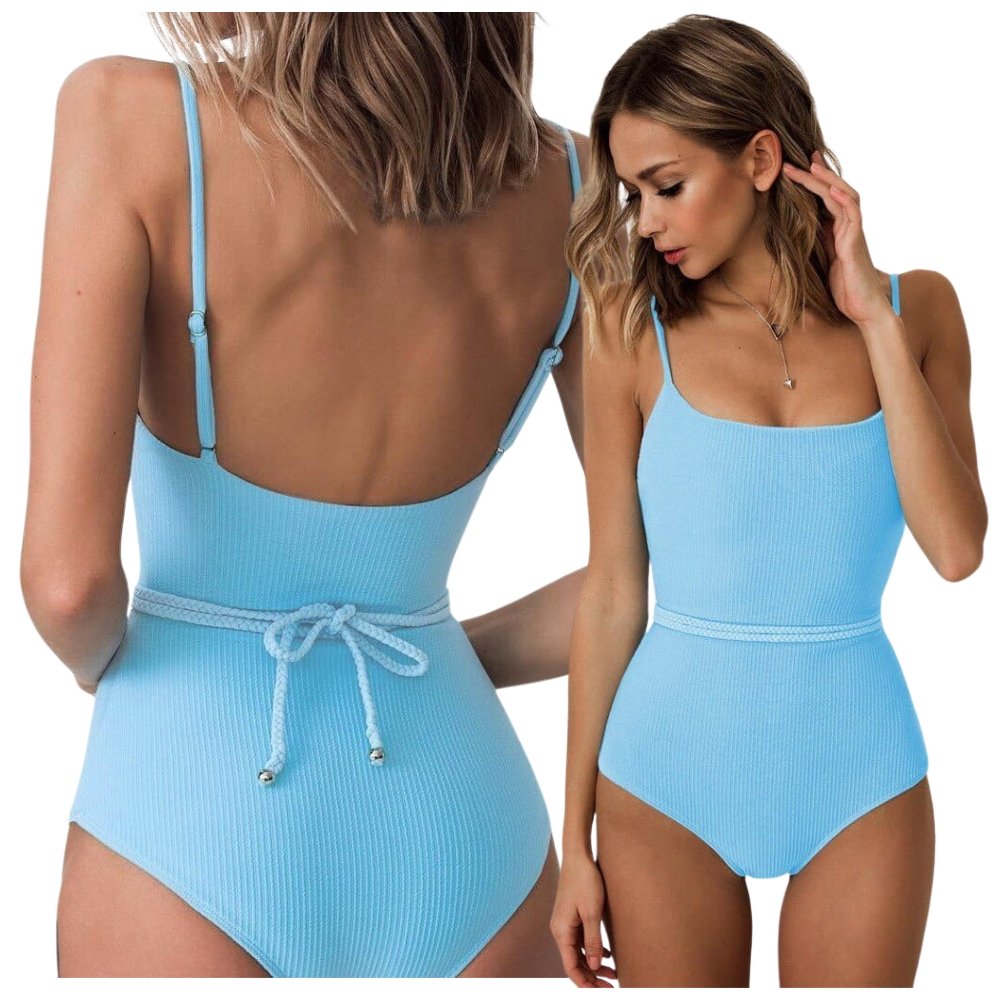 KOSTIUM JEDNOCZĘŚCIOWY MODELUJĄCY STRÓJ KĄPIELOWY MONOKINI PASEK TOP BODY L