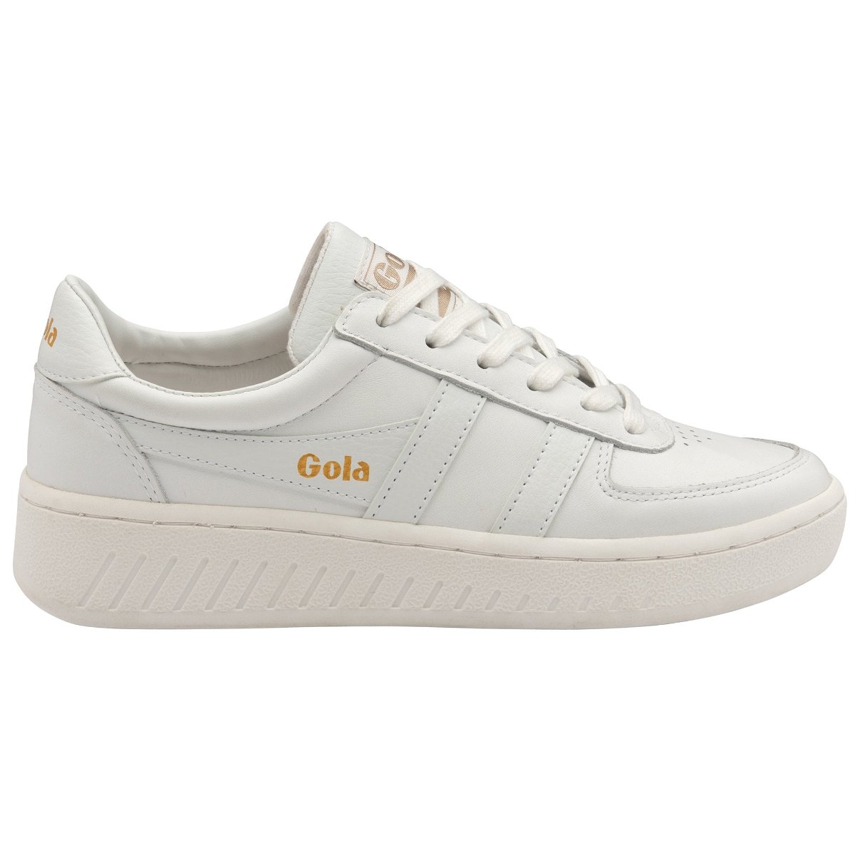 Gola Classics Women's Grandslam Leather Trainers White/White/White CLA567WW - 37