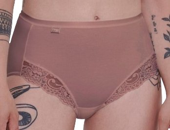 Figi MAJTKI damskie Wysokie SLOGGI Romance Maxi Z KORONKĄ Gładkie 50