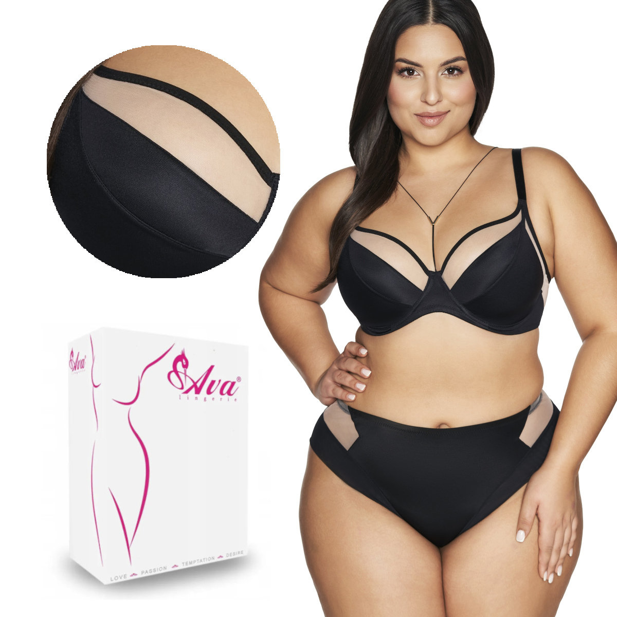 Biustonosz Soft braletka AV 2136 miękki czarny  70J