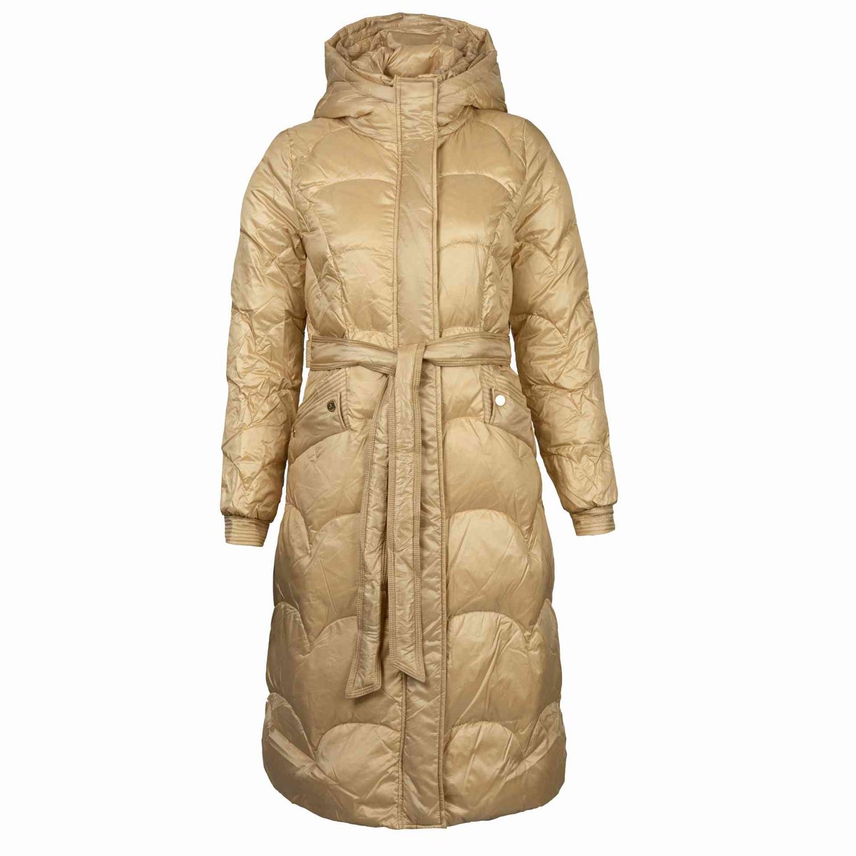 Kurtka damska zimowa z naturalnego puchu długa z kapturem LUGANO roz. S