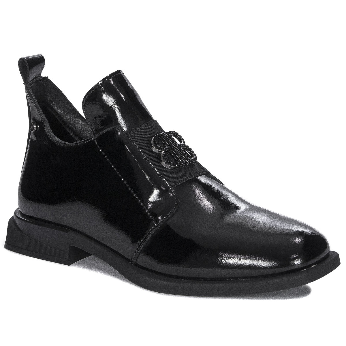 Filippo Botki damskie skórzane lakierowane czarne-36