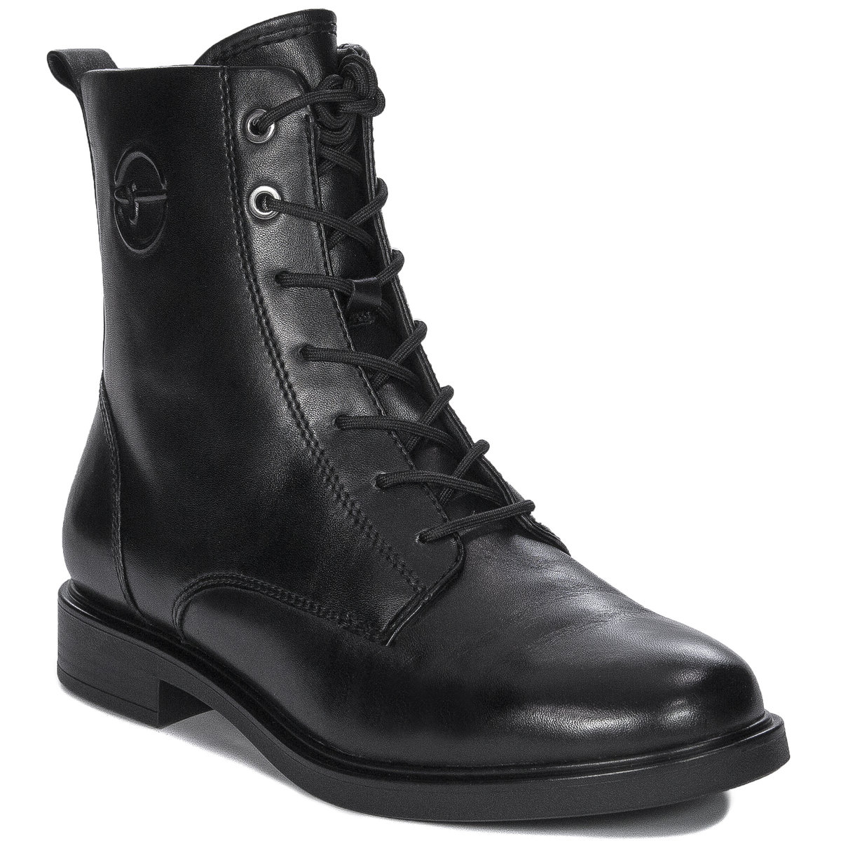 Tamaris Botki damskie skórzane Black czarne-37
