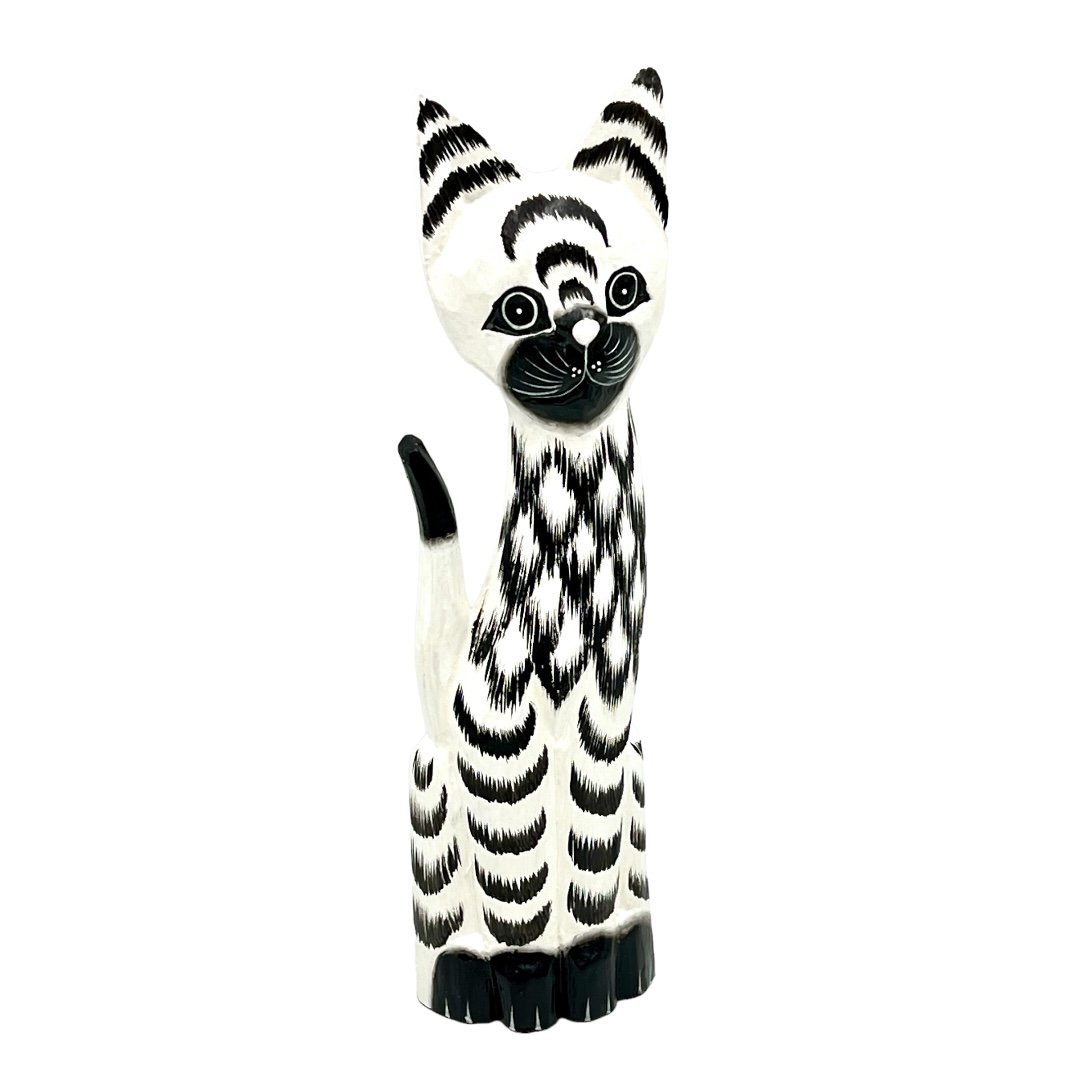 Kot Kotek Figurka Drewniana Kotki Ozdoba Unikatowa Dekoracja Prezent 40cm