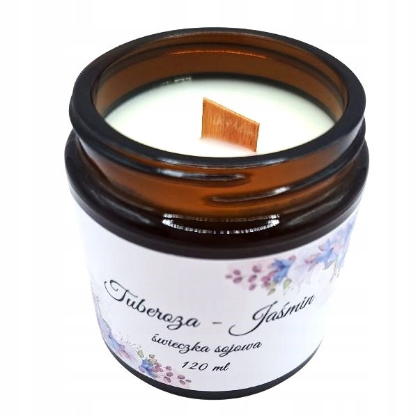 Świeczka Sojowa Tuberoza Jaśmin 120 ml Ręcznie Robiona