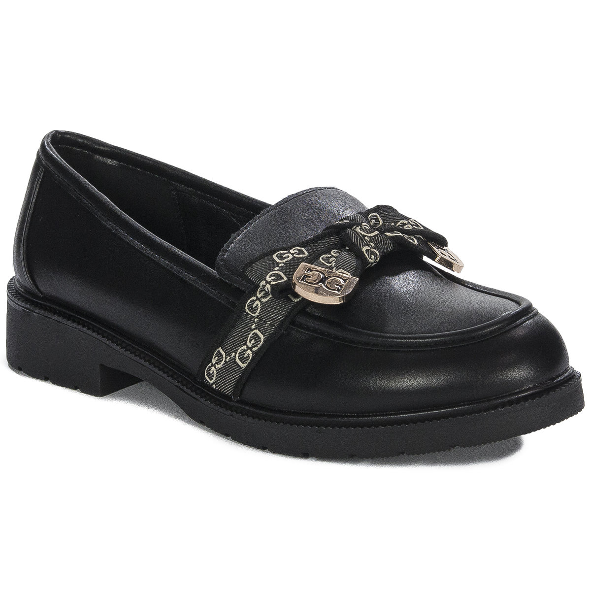 D&A Mokasyny damskie Black czarne-38