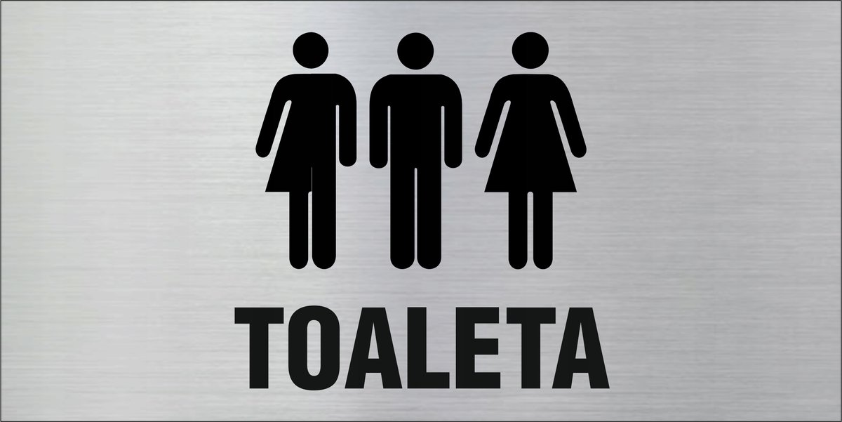 Tabliczka informacyjna, na drzwi, TOALETA, WC, GRAWER 10x20cm