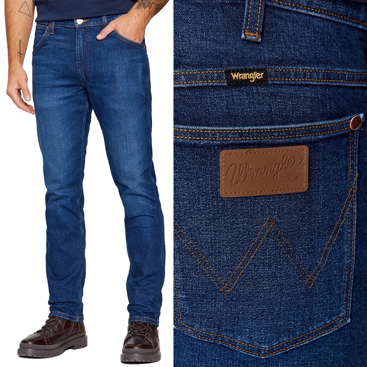 Wrangler 11MWZ ORIGINAL SLIM Far Away DOPASOWANE CIEMNY DżINS W36 L32