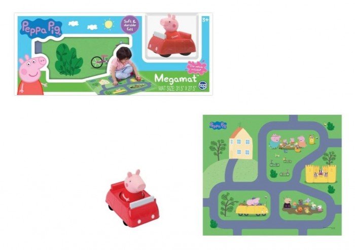 Świnka Peppa pojazd Peppy i mega mata 80x70cm