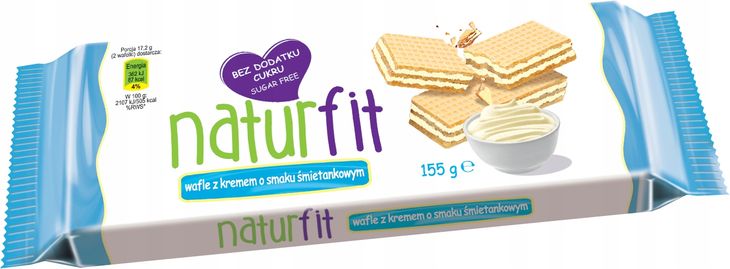 Wafle natur fit śmietankowe 155g bez cukru