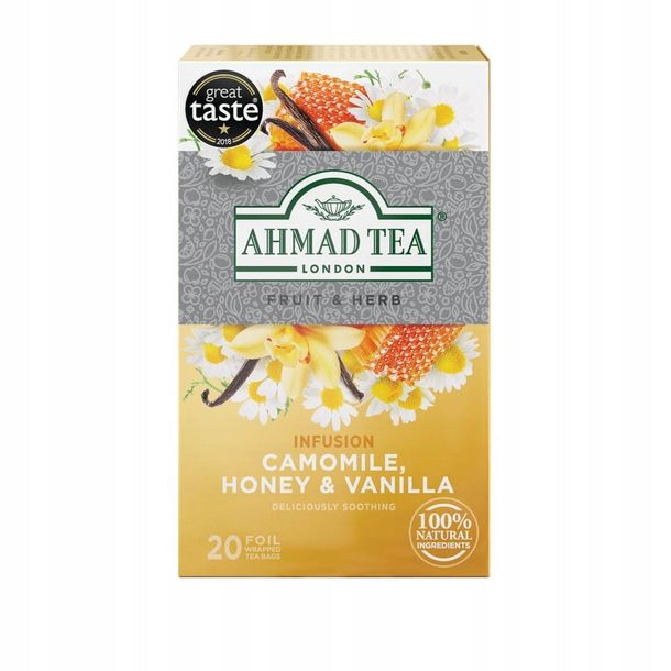 ﻿Ahmad Tea Herbata ziołowa Rumianek Miód Wanilia 20 torebek