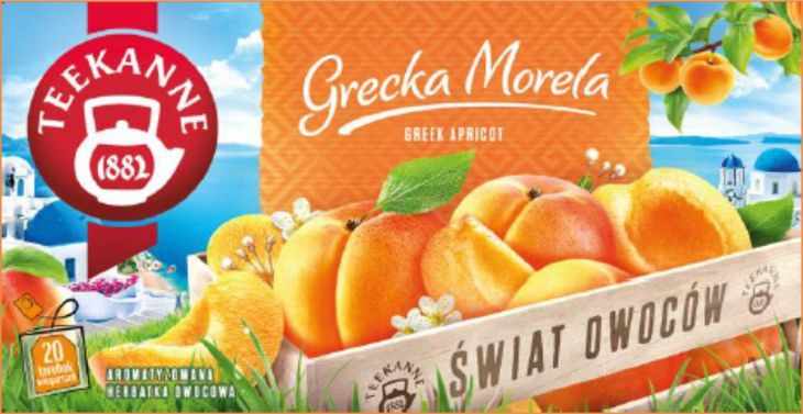 Teekanne Grecka Morela 20 kopert herbata ekspresowa owocowa