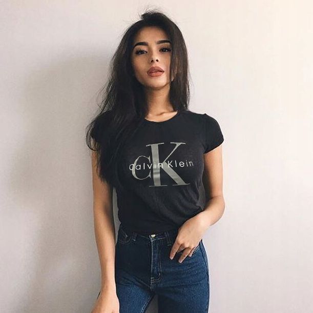 Koszulka Damska T-shirt Calvin Klein CK Prezent dla niej, dla kobiety L