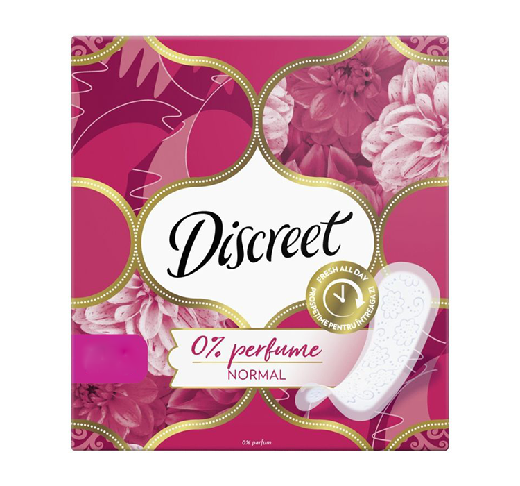 DISCREET 0% PERFUME NORMAL WKŁADKI HIGIENICZNE 120 SZTUK