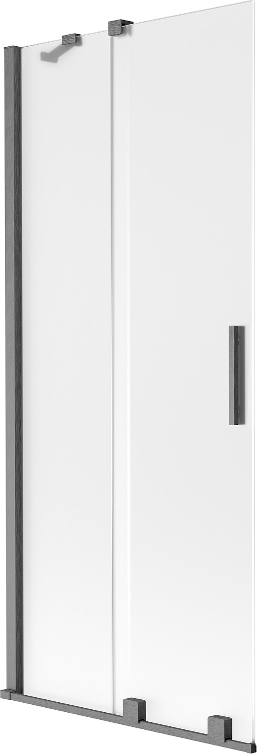 Mexen Velar parawan nawannowy 2-skrzydłowy rozsuwany 80 x 150 cm, szron, gun gray szczotkowany - 896-080-000-31-66