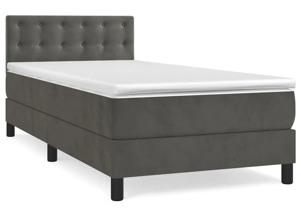 Ciemnoszare kontynentalne łóżko 90x200 F1-F88