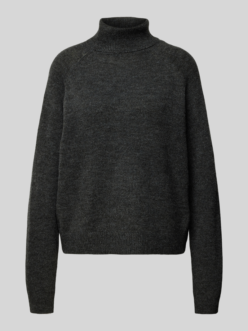 Sweter z wywijanym kołnierzem o kroju regular fit z długimi raglanowymi rękawami model ‘JULIANA’
