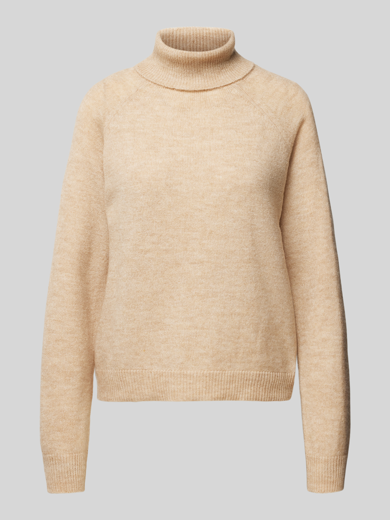 Sweter z wywijanym kołnierzem o kroju regular fit z długimi raglanowymi rękawami model ‘JULIANA’