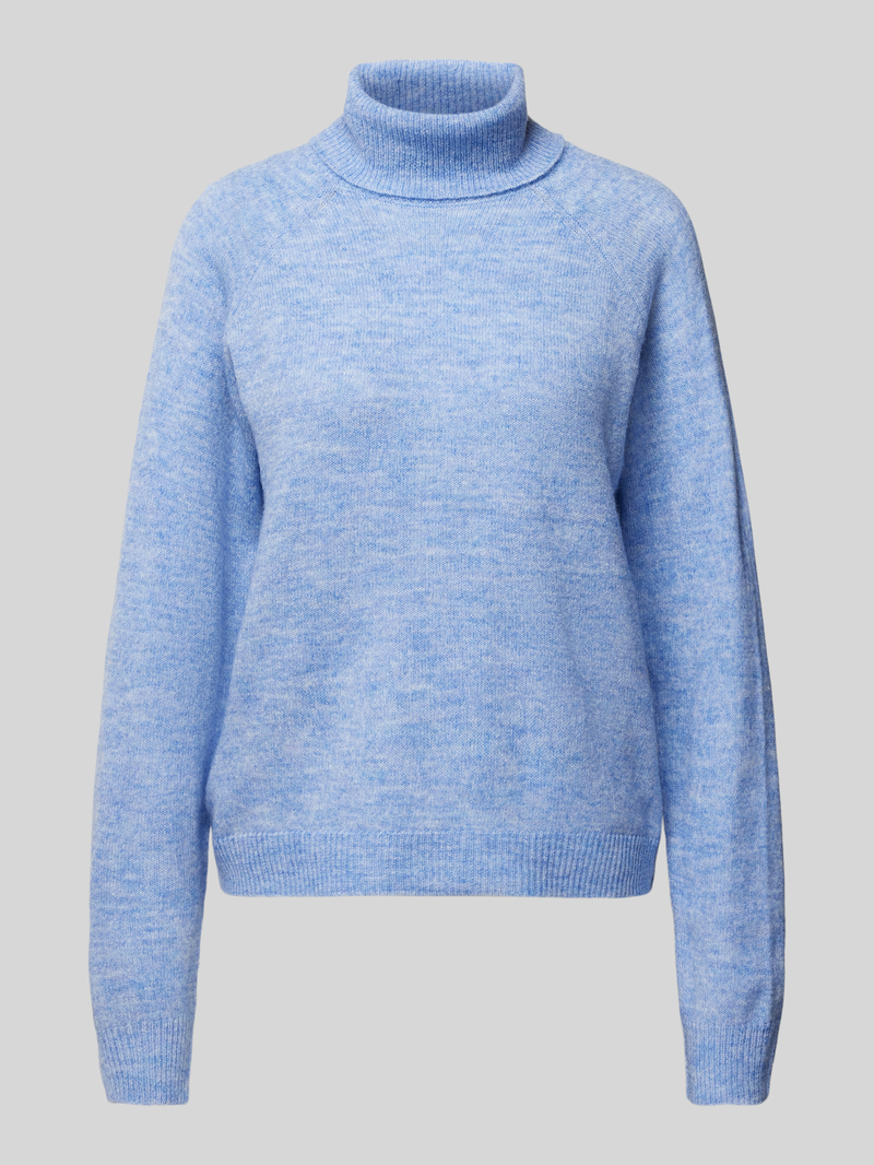 Sweter z wywijanym kołnierzem o kroju regular fit z długimi raglanowymi rękawami model ‘JULIANA’