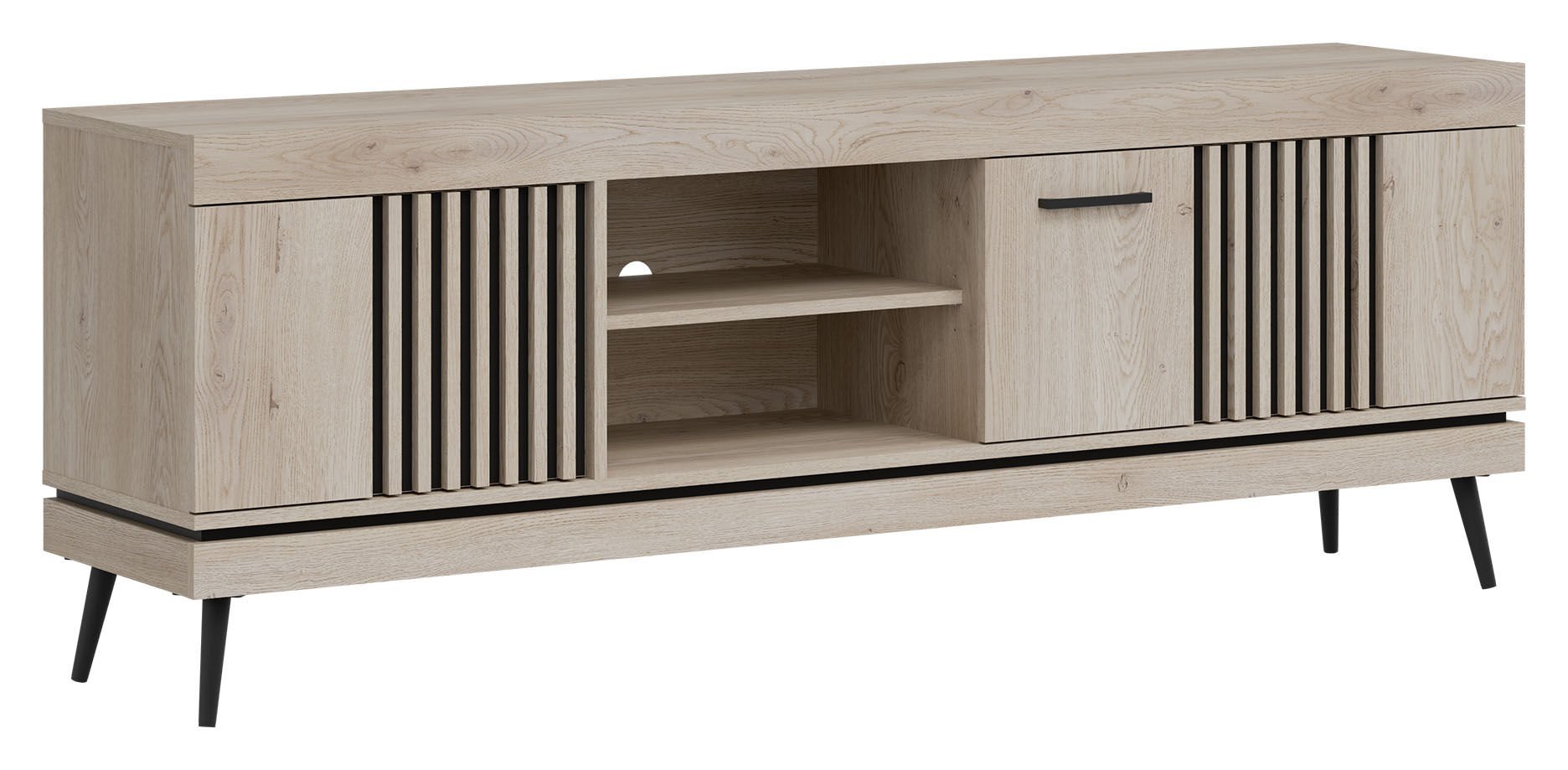 Szafka Rtv Mati Mi02 3D Dąb Cremona Cotta / Czarny