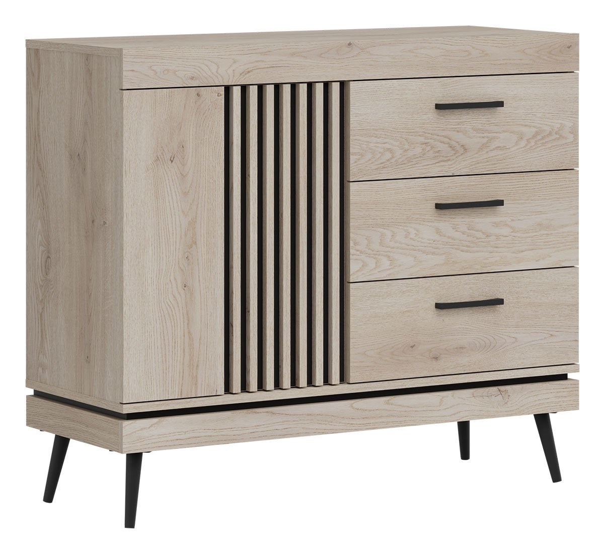 Komoda Mati Mi03 1D3S Dąb Cremona Cotta / Czarny