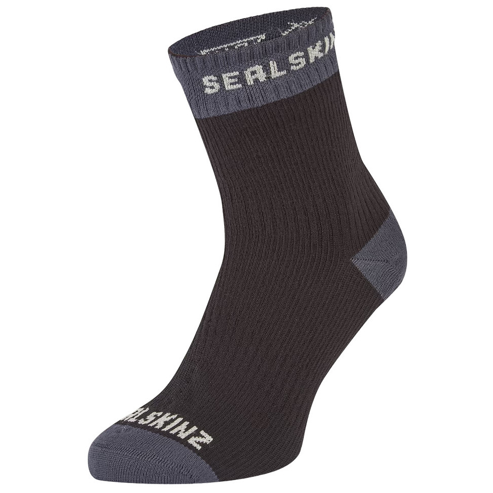 Wodoodporne skarpety SealSkinz Wretham Rozmiar skarpet: 39-42 / Kolor: czarny/szary