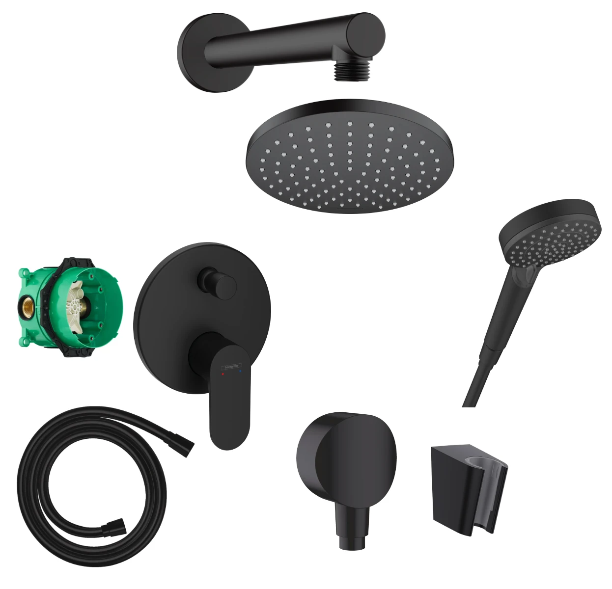 HANSGROHE 88002150 Zestaw podtynkowy KOMPLETNY Vernis Blend Czarny mat