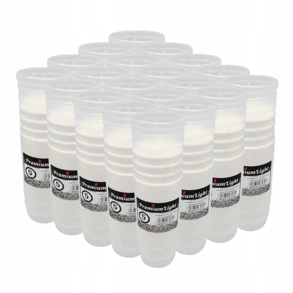 WKŁADY DO ZNICZY 5 DNI parafinowe 19cm 20szt.