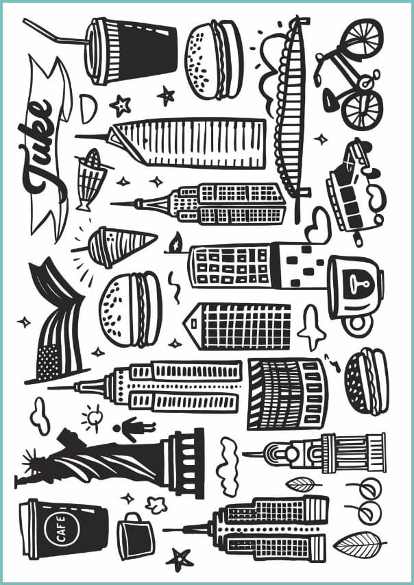 Tatuaże zmywalne, tymczasowe Nowy Jork elementy