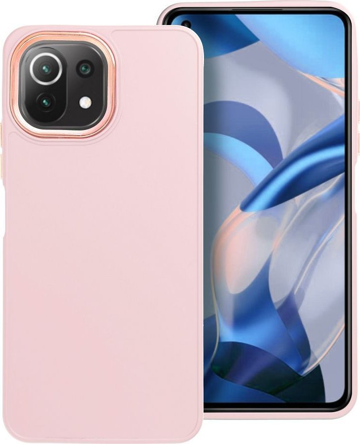 OEM Futerał FRAME do XIAOMI Mi 11 Lite 5G / Mi 11 Lite LTE ( 4G ) / Mi 11 Lite NE  pudrowy róż