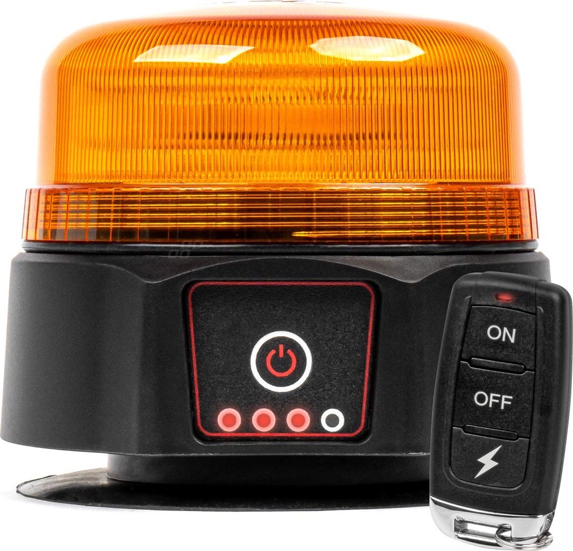 AMiO Bezprzewodowa lampa ostrzegawcza kogut led z pilotem r65 r10 12v 24v amio-03932