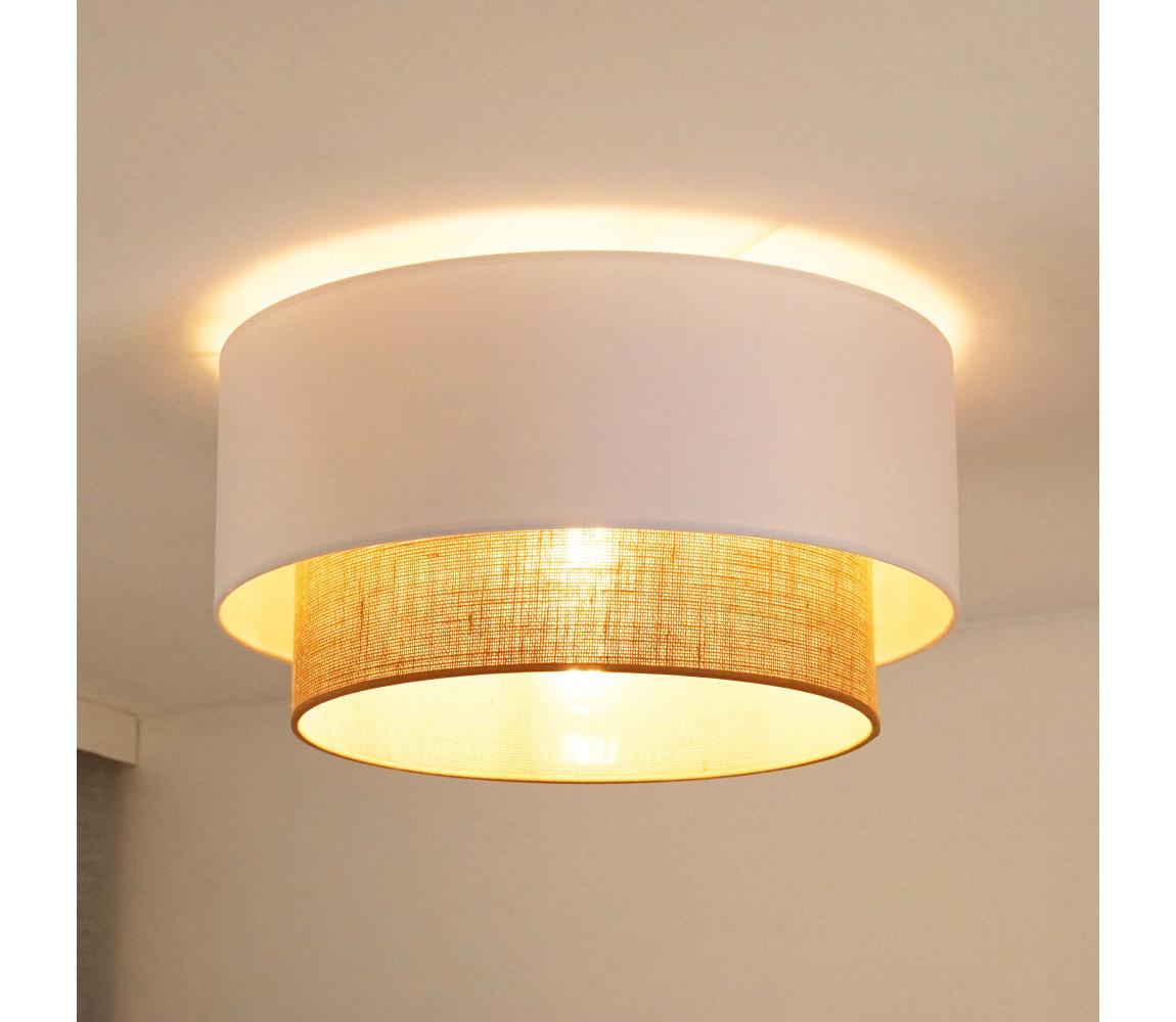 Duolla - Lampa sufitowa BOHO 1xE27/15W/230V śr. 45 cm biała/brązowa