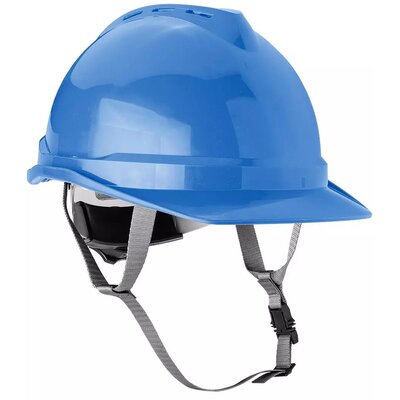 Hełm kask przemysłowy ochronny z paskiem podbródkowym lekki niebieski NEO 97-222