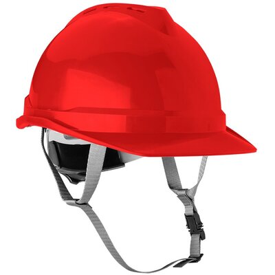 Hełm kask przemysłowy ochronny z paskiem podbródkowym lekki czerwony NEO 97-224