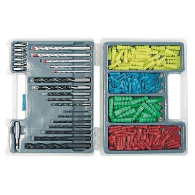 MEGA Wiertła m/d/b bity kołki 300 szt pud.plast