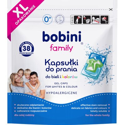 Kapsułki do prania BOBINI Family 38 szt.