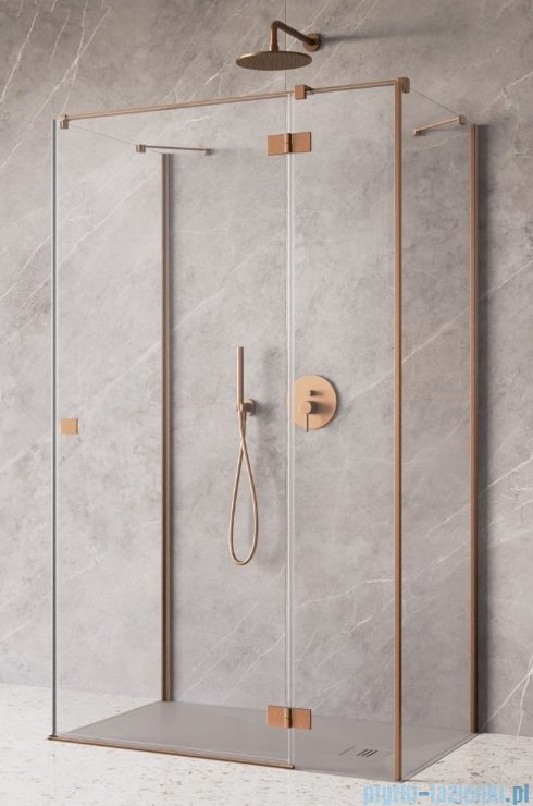 Radaway Essenza Brushed Copper Kdj+S kabina 100x80x100cm prawa szczotkowana miedź 1384052-01-01/1385021-93-01R/1384052-01-01