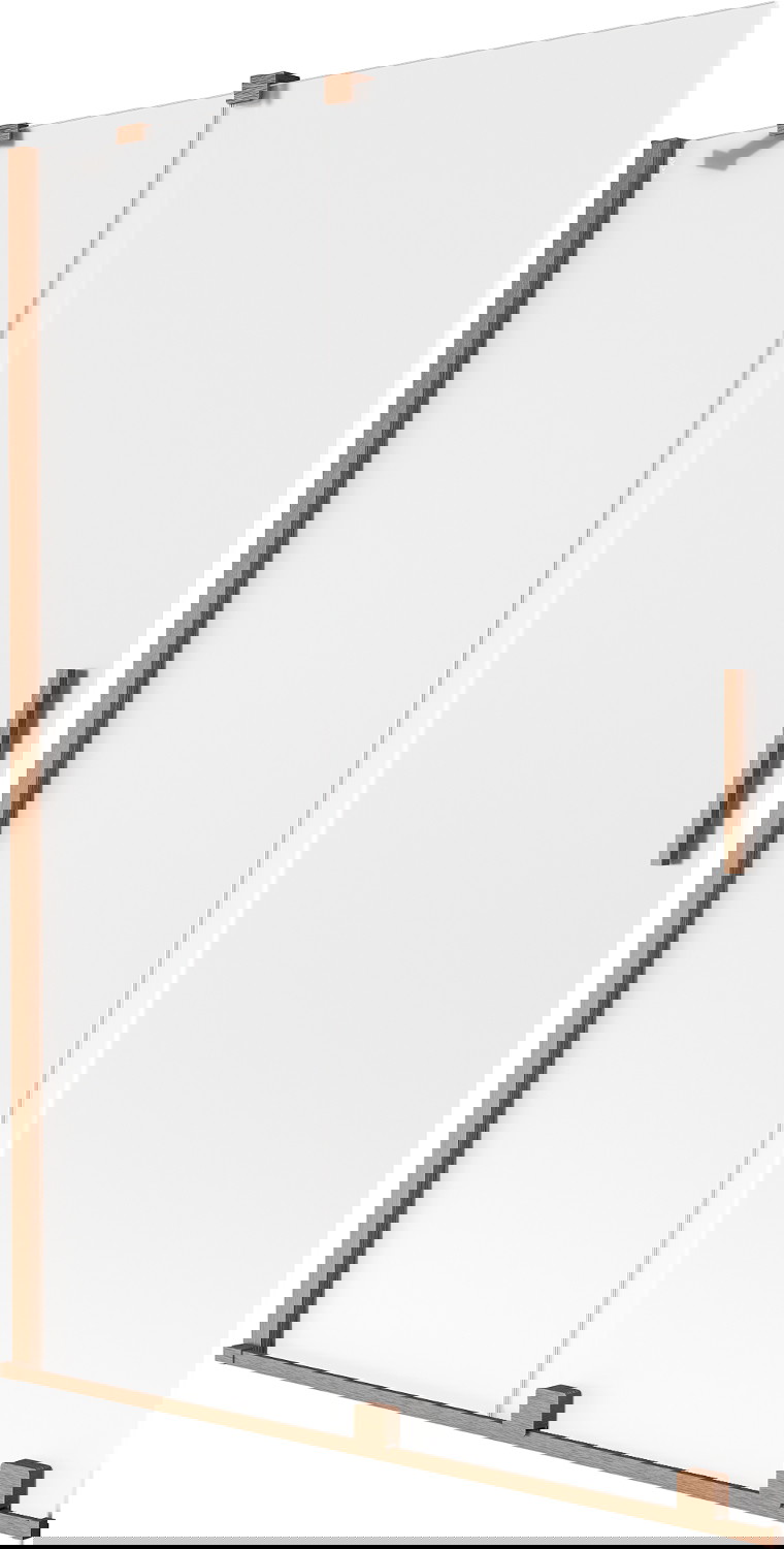 Mexen Velar parawan nawannowy 2-skrzydłowy rozsuwany 120 x 150 cm, szron, miedź szczotkowana - 896-120-000-31-65