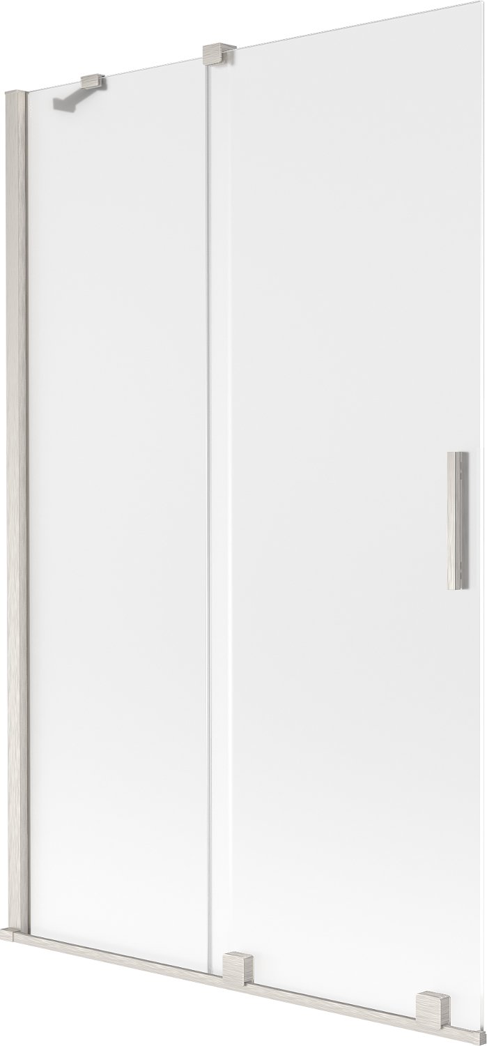 Mexen Velar parawan nawannowy 2-skrzydłowy rozsuwany 110 x 150 cm, szron, nikiel szczotkowany - 896-110-000-31-97