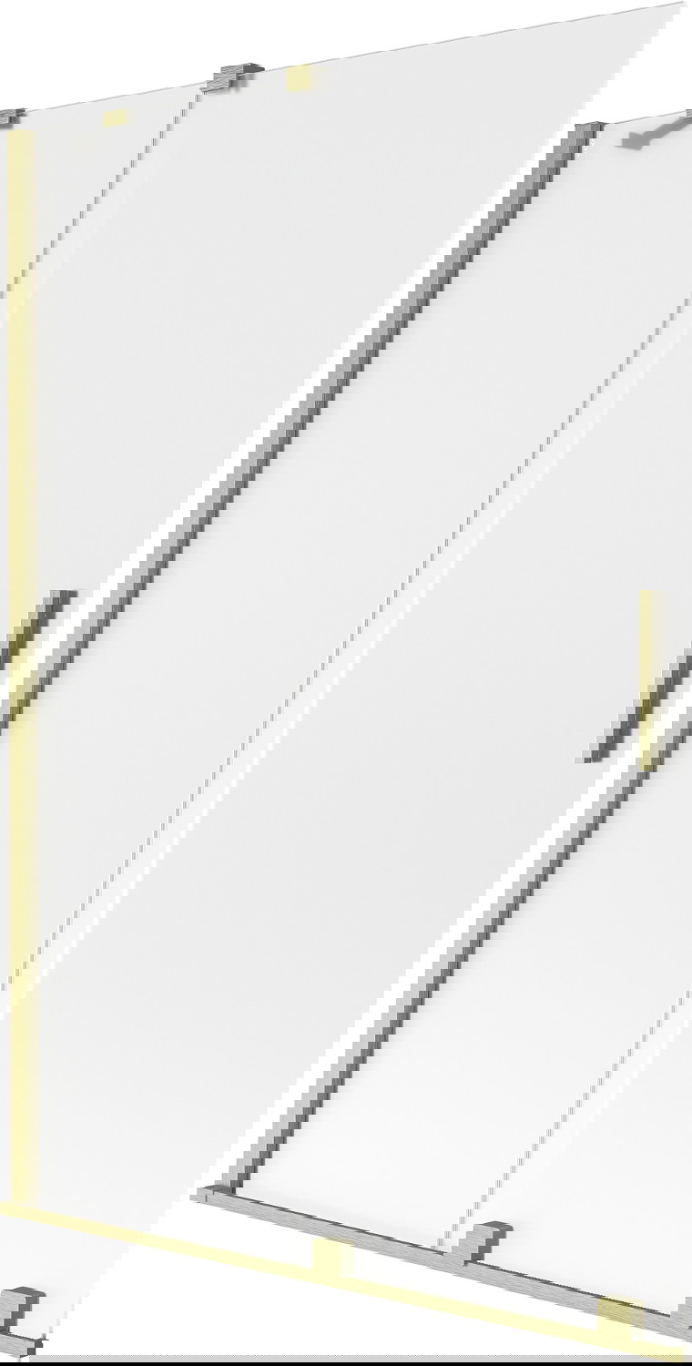 Mexen Velar parawan nawannowy 2-skrzydłowy rozsuwany 120 x 150 cm, szron, złoty szczotkowany - 896-120-000-31-55