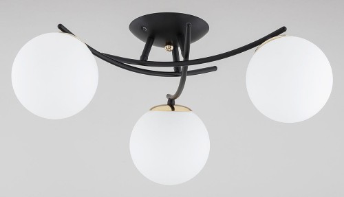 Savi lampa sufitowa 3xE14 czarna/złota 62470