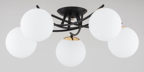 Savi lampa sufitowa 5xE14 czarna/złota 63258