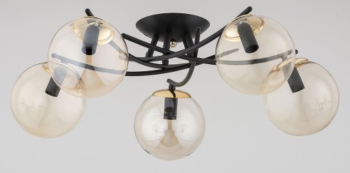 Savi lampa sufitowa 5xE14 czarna/złota 63259