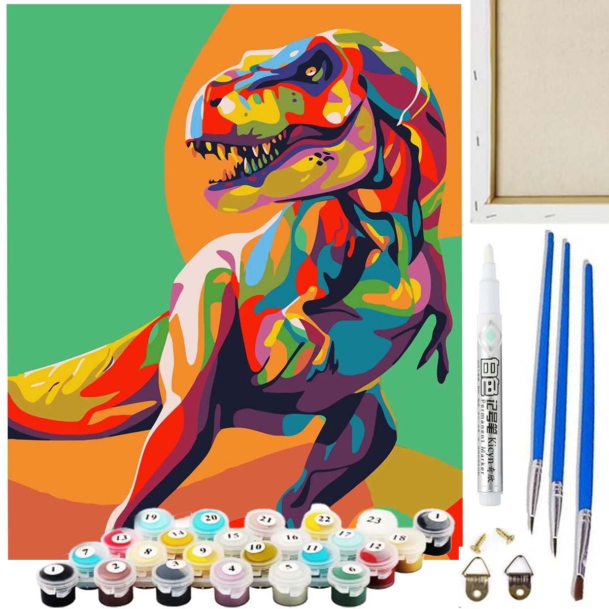 Zestaw Maluj po numerach Artnico 20x30 Dino