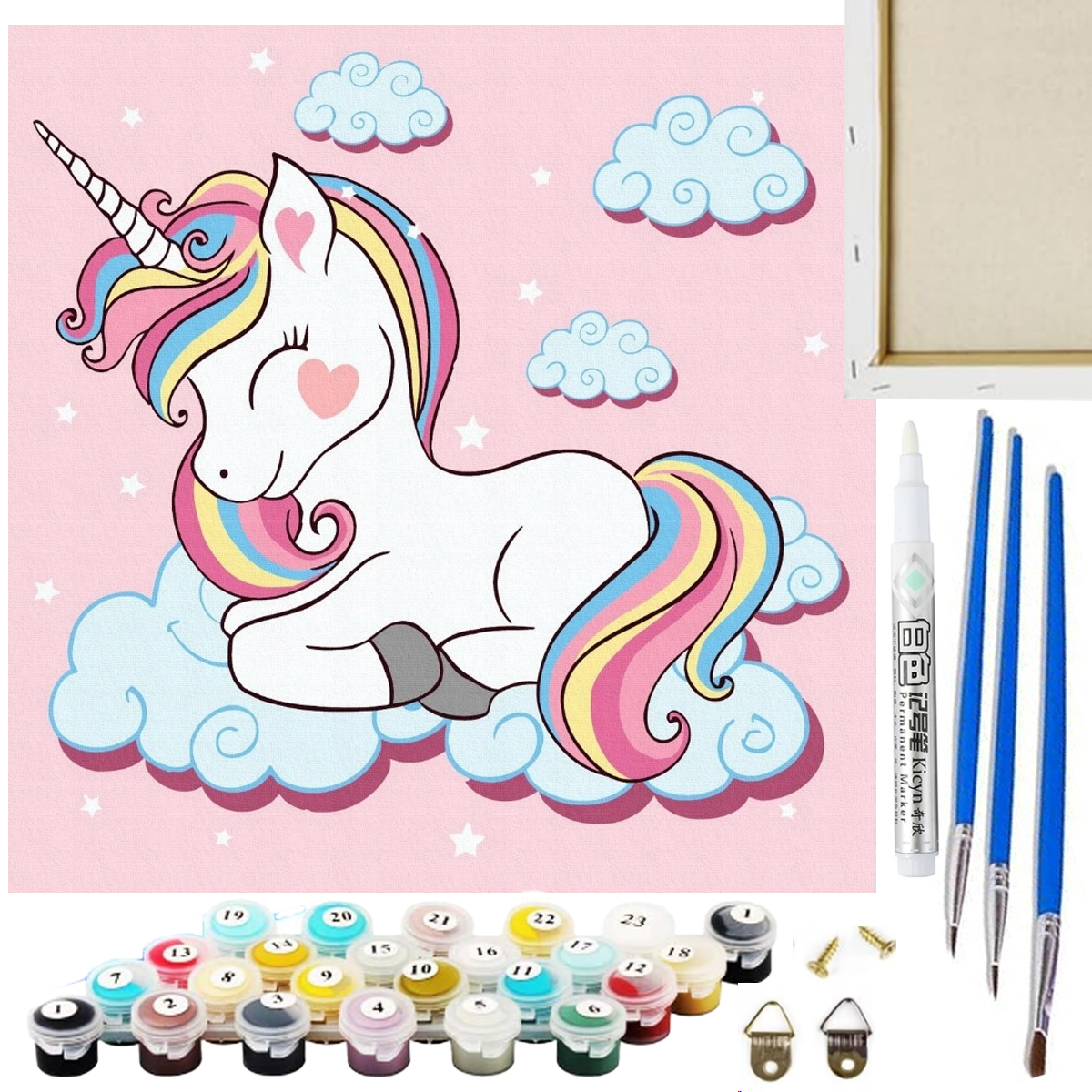 Zestaw Maluj po numerach Artnico 20x20 Jednorożec